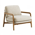 Sessel 78 x 82 x 82 cm mit Textilbezug in Beige und Holzgestell im skandinavischen Stil
