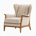 Ohrensessel 85 x 80 x 110 cm Beige Stoff mit Holzgestell Landhausstil