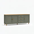 Sideboard 180 x 45 x 80 cm aus Holz Grün mit Schubladen und Türen