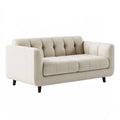 2-Sitzer Sofa 170 cm Creme Stoffbezug mit Steppung