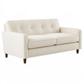 2-Sitzer Sofa 160 x 85 x 84 cm Creme Textil mit Holzfüßen im skandinavischen Stil