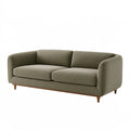 2-Sitzer Sofa 170 cm aus Stoff Olivgrün mit Holzfüßen im modernen Stil