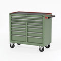 Werkzeugwagen 113 x 56 x 100 cm aus Stahl Grün mit 12 Schubladen und Rollen